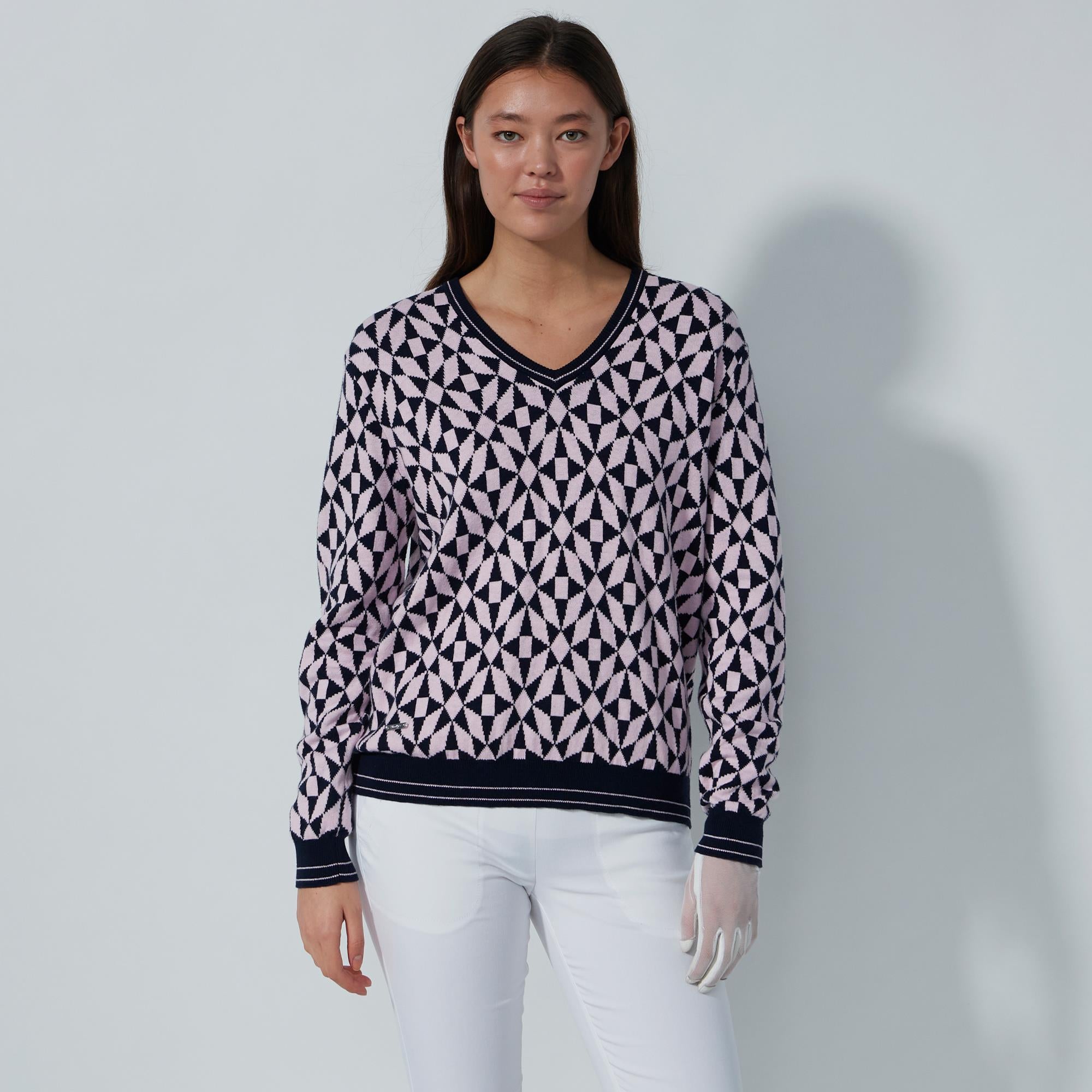 Daily Sports Jacquard Ladies Golf Knitted Jumper Mosaic Harmony